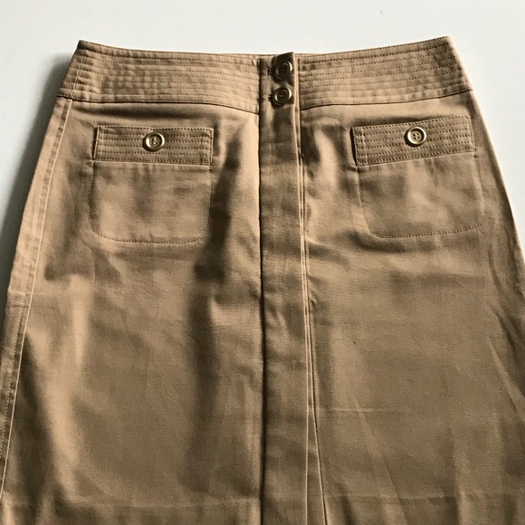 Talbots button down front khaki skirt - Picture 3 of 8